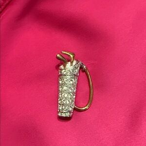 Vintage Golf bag brooch with rhinestones.